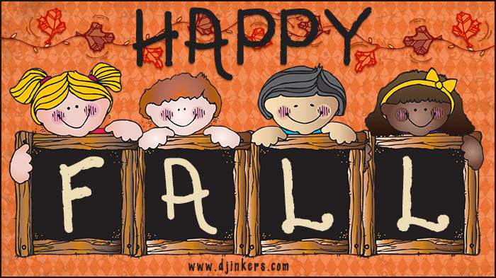 Happy Fall clip art for kids and classrooms