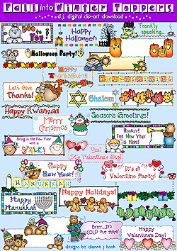 Fall Into Winter Toppers Clip Art Download