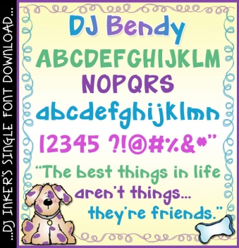 DJ Bendy is a bold, fun font for teachers, kids and crafting