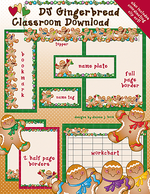 Gingerbread Borders and Classroom Kit Download