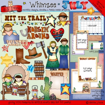 July Whimzee - Old West and Pioneer Clip Art, Borders and Backgrounds by DJ Inkers