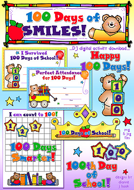 100 Days of Smiles at School Activity Kit