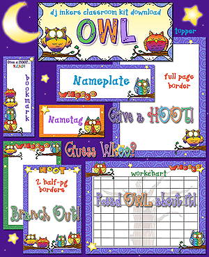 Owl Classroom Theme Borders and Printables Download