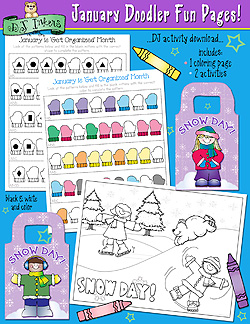 January Fun and Coloring Pages Activity Download