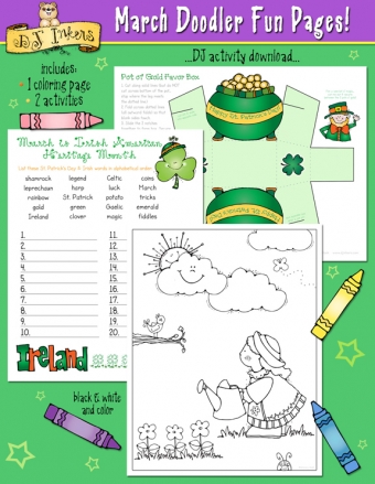 March Fun and Coloring Pages Activity Download