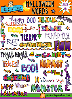 Halloween Words Clip Art Download