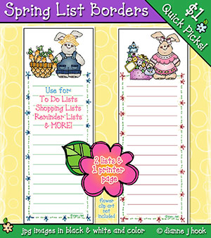 Spring List Borders Clip Art Download