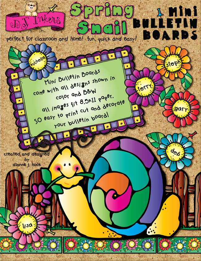 Spring Snail Printable Bulletin Board and Clip Art