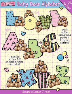 Baby Bear Alphabet Clip Art Download