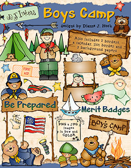 Boys Camp Clip Art and Printables for Cub Scouts