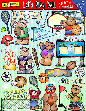 Let's Play Ball Clip Art Download