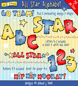 All Star Clip Art Alphabet Download