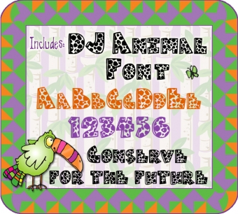 Rainforest Clip Art Snippets, Font and Printables Kit
