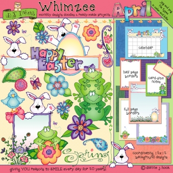 Whimzee Clip Art, Borders and Calendars - 12 Month Collection