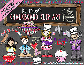 Chalkboard Kitchen Kids Clip Art Download