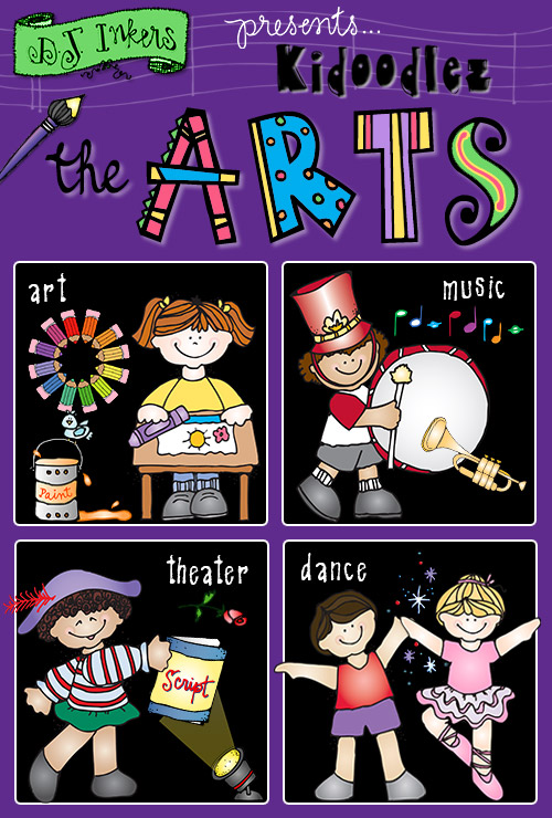 Cute kids clip art for teaching art, music, theater and dance by DJ Inkers