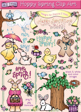 Springtime Clip Art Bundle - 5 Download Collection