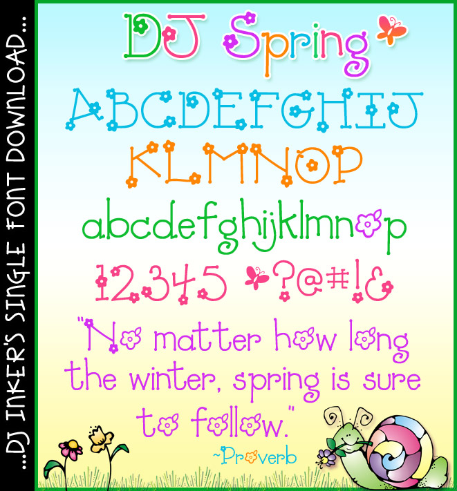 A cute flower font for spring by DJ Inkers