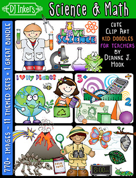 Science and Math Teacher Clip Art - Kid Doodles Collection