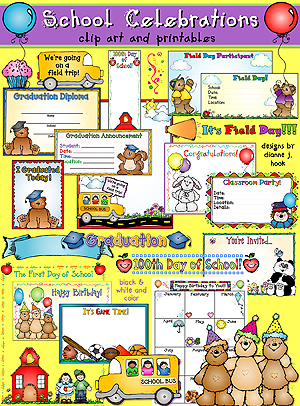 School Celebrations Clip Art and Printables for Special Events