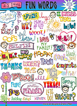 Fun Words and Sayings Clip Art Download