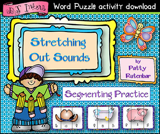 Stretching Out Sounds - 28 Word Puzzles for Kids
