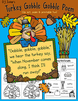 Turkey Gobbles Clip Art and Printables Download