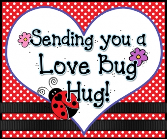 Sending you a love bug hug card made with DJ Inkers Ladybug clip art