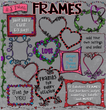 Frames and Hearts Clip Art Download