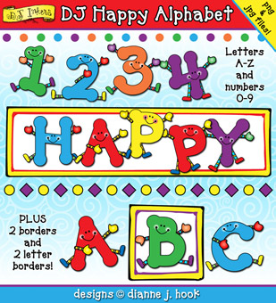 DJ Happy Alphabet Clip Art Download