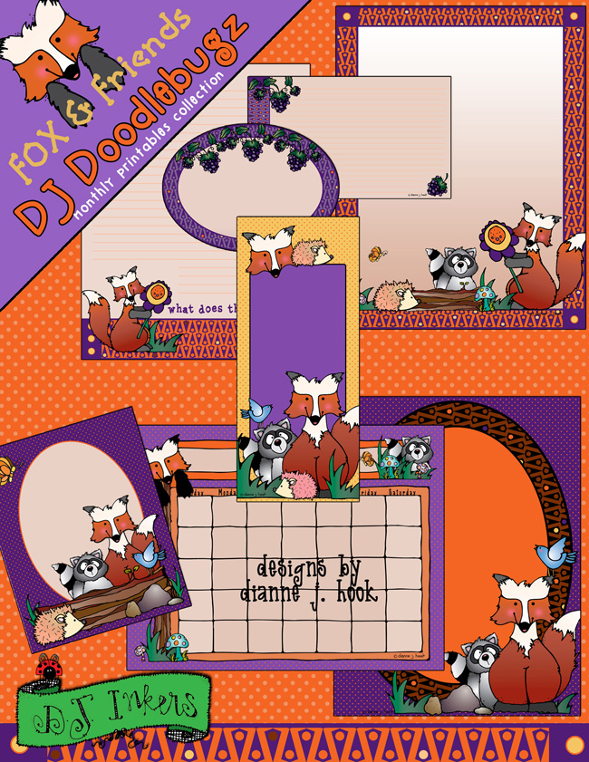 Fox and Friends Borders and Printables Download