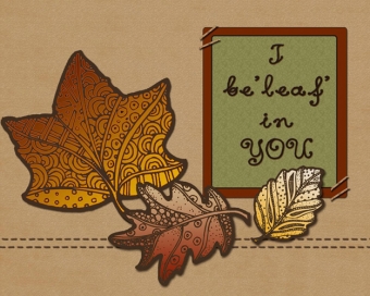 Leaves - Autumn Zen-Doodle Clip Art Download