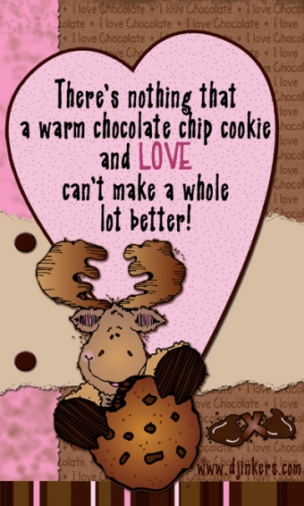 Chocolate quote with moose and cookie clip art by DJ Inkers