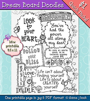 Dream Board Doodles Printable Download