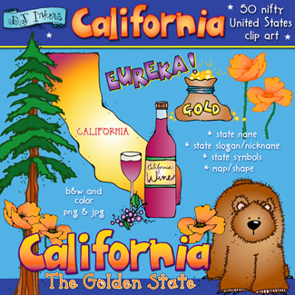 California USA - State Symbols Clip Art Download