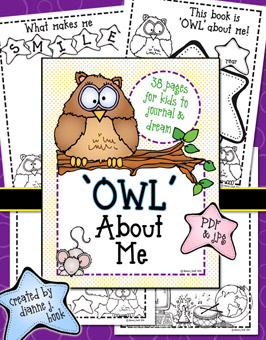 Owl About Me - Printable Journal and Writing Prompts