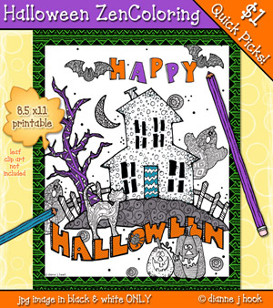 Halloween Zen-Coloring Page Download