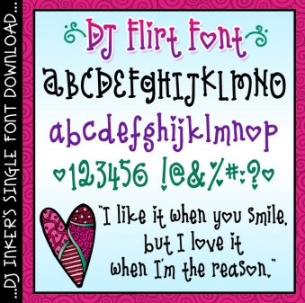 DJ Sweetheart Fonts Collection - Heart & Valentine Lettering