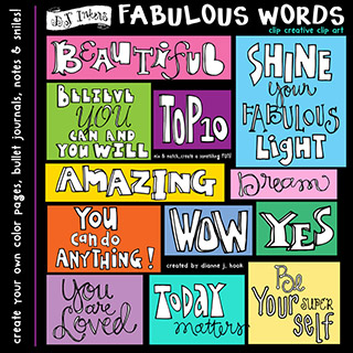 Fabulous Words and Inspirations Clip Art Download