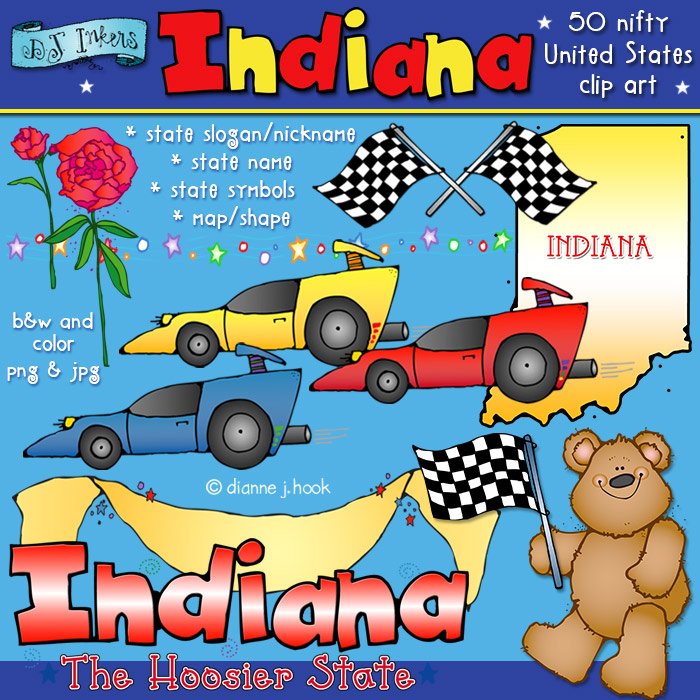 Indiana USA - State Symbols Clip Art Download