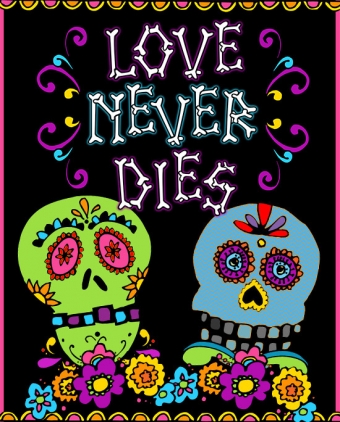 Love never dies - sugar skull clip art for Dia de los Muertos by DJ Inkers