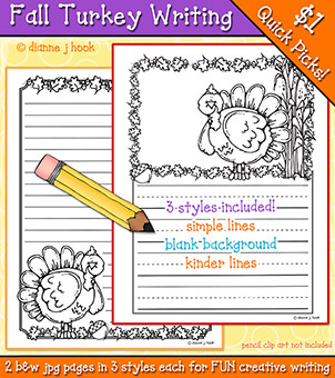 Fall Turkey Writing Pages Download