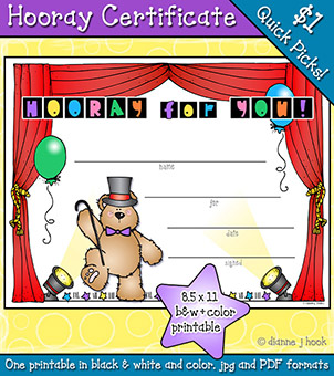 Hooray For You Printable Certificate Download