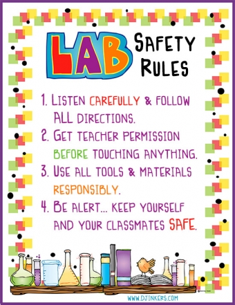 Lab safety rules made with DJ Inkers science kids clip art