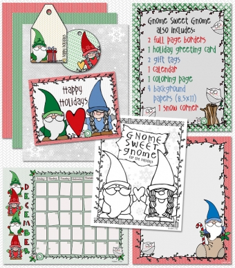 Gnome Sweet Gnome - Holiday Clip Art and Printables Collection