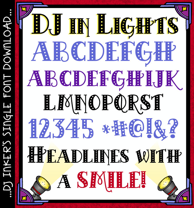 Type a bold statement or headline with our DJ in Lights art deco font