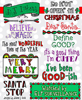 Very Merry Sayings - Christmas Clip Art Download