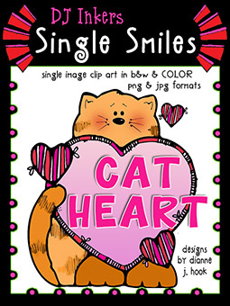 Cat Heart - Single Smiles Clip Art Image