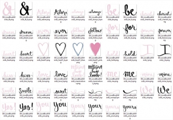 Love Brush Words Clip Art Download
