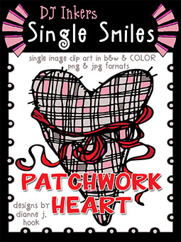 Patchwork Heart - Single Smiles Clip Art Image